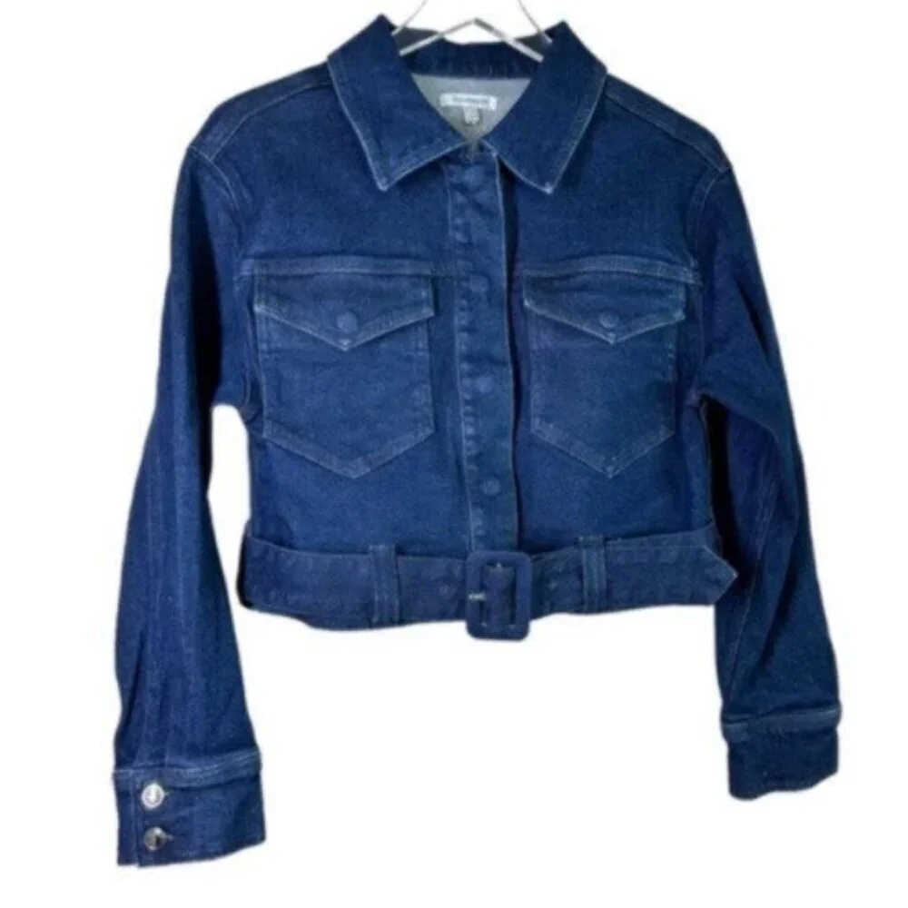 NWT Good American | 70’s icon Belted Denim Short Jacket Size Small